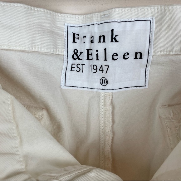 Frank & Eileen Blackrock Utility Pant Italian Peached Twill Chalk Size 10 - Picture 6 of 12